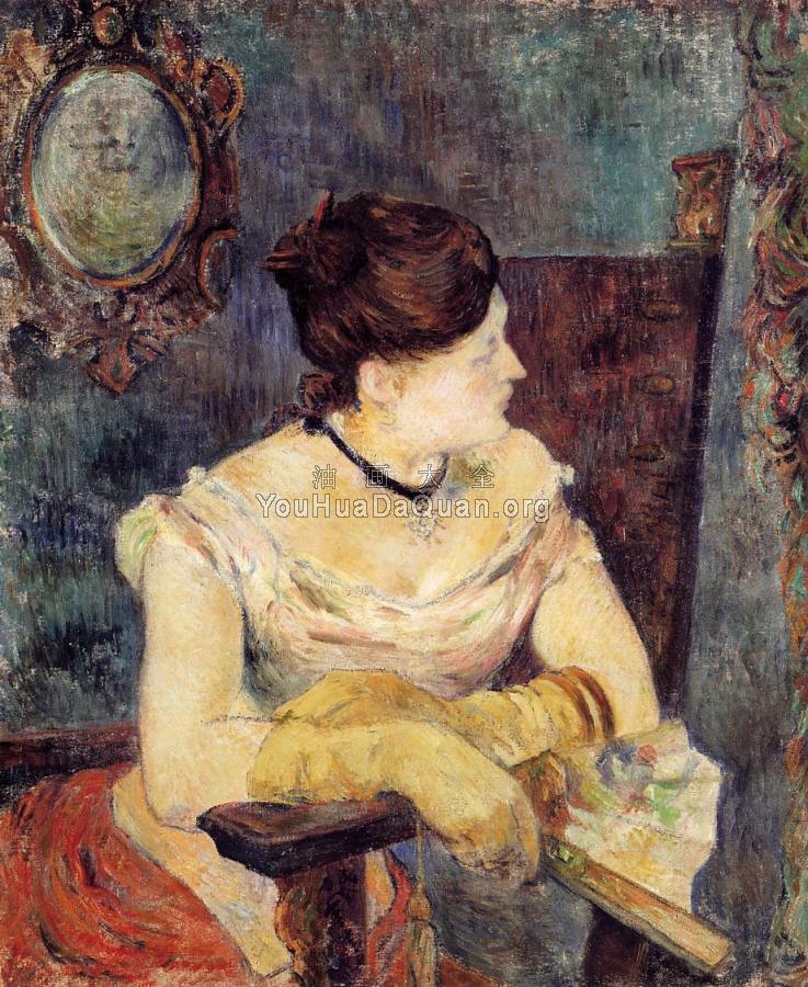 Madame Mette Gauguin in an Evening Dress - 保罗·高更